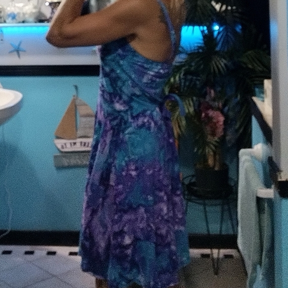 Turquoise/purple sleeveless dress - Picture 6 of 12